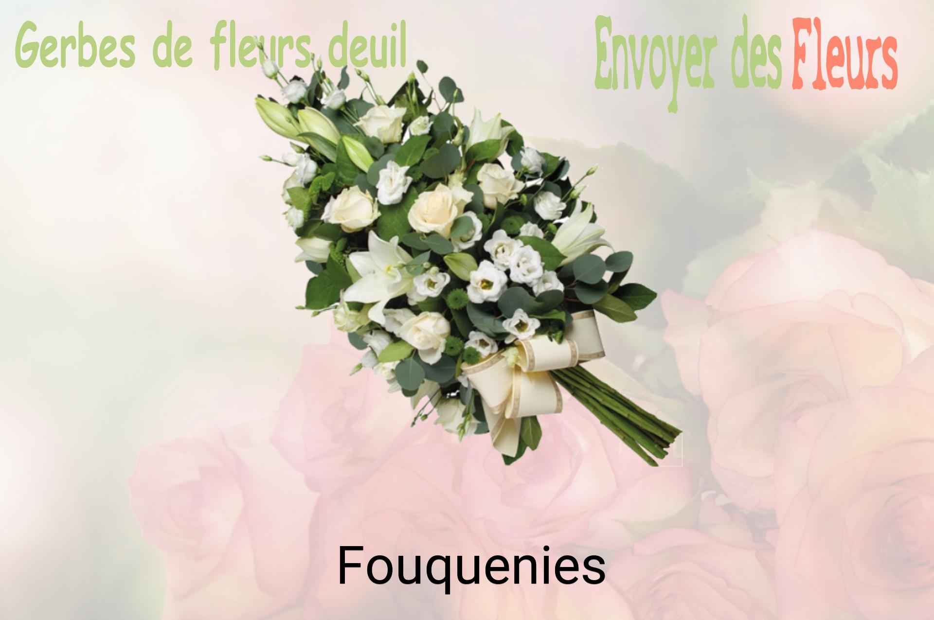 Gerbe de fleurs de deuil livrée à Fouquenies